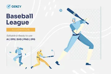 Baseball League Illustration Pack