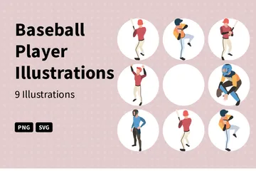 Baseballspieler Illustrationspack