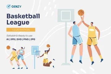 Basketball League Illustration Pack