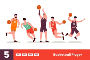 Basketball-Spieler Illustrationspack