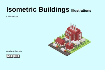 Bâtiments isométriques Pack d'Illustrations