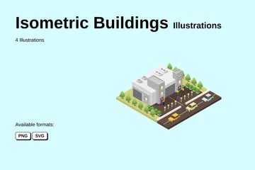 Bâtiments isométriques Pack d'Illustrations