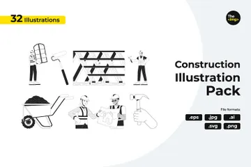 Bauunternehmer Illustrationspack