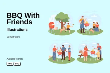BBQ With Friends Illustration Pack