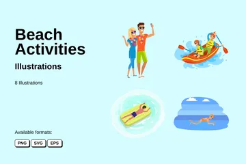 Beach Activities Illustration Pack