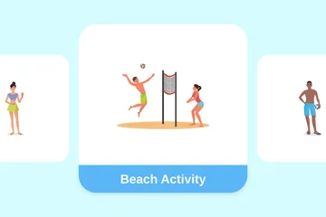 Beach Activity Illustration Pack