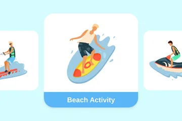 Beach Activity Illustration Pack