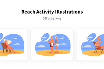 Beach Activity Illustration Pack