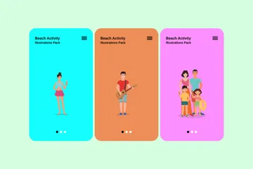 Beach Activity Illustration Pack