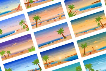 Beach And Sea Illustration Pack
