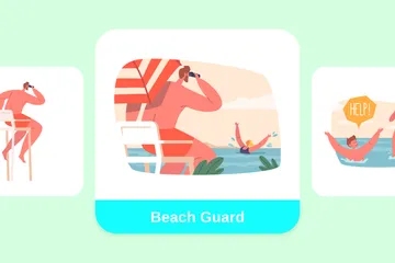 Beach Guard Illustration Pack