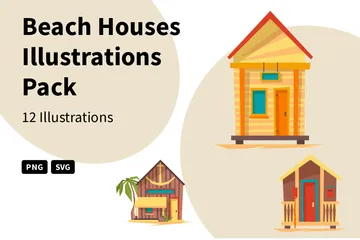 Beach Houses Illustration Pack