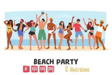 Beach Party Illustration Pack