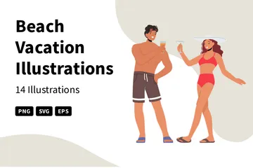 Beach Vacation Illustration Pack