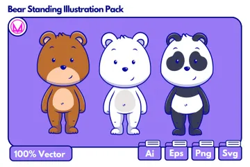 Bear Standing Illustration Pack