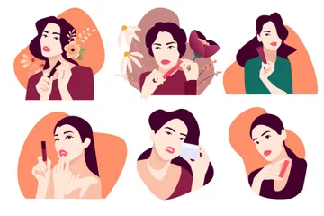 Beauté Et Cosmétiques Pack d'Illustrations