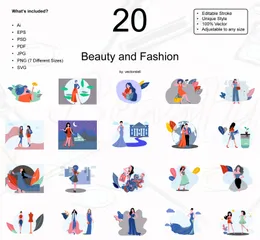 Beauté et mode Pack d'Illustrations