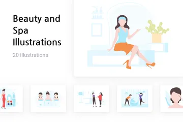 Beauté Et Spa Pack d'Illustrations