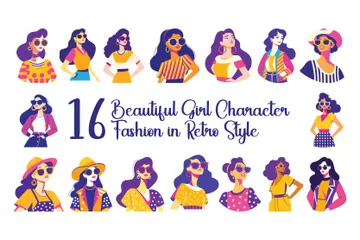 Beautiful Girl Character Illustration Pack