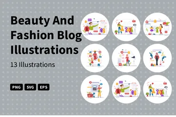 Beauty And Fashion Blog Illustration Pack