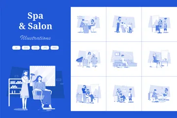 Beauty Salon & Spa Illustration Pack