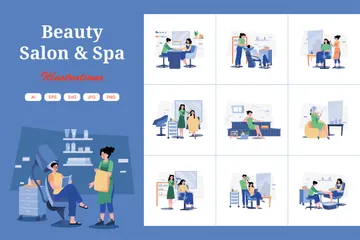 Beauty Salon & Spa Illustration Pack