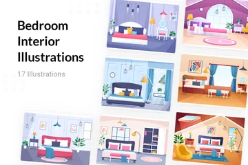 Bedroom Interior Illustration Pack