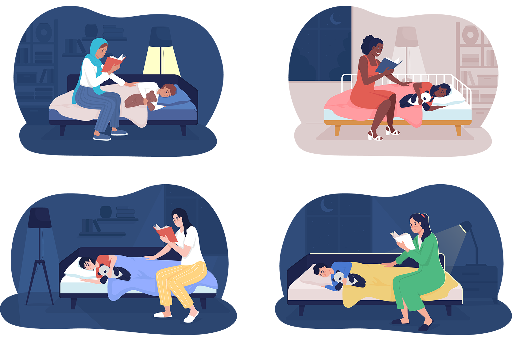 Premium Bedtime Story Illustration Pack From People Illustrations