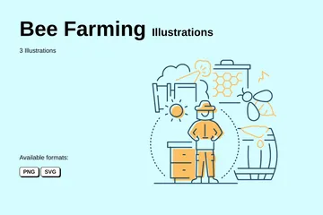 Bee Farming Illustration Pack