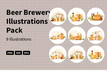 Beer Brewery Illustration Pack