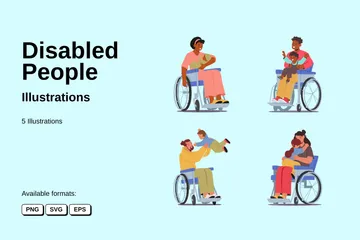 Menschen mit Behinderung Illustrationspack