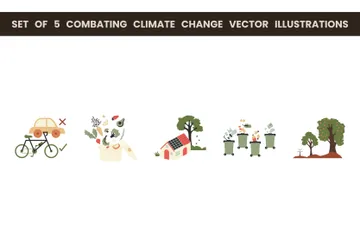 Bekämpfung des Klimawandels Illustrationspack