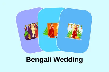 Bengali Wedding Illustration Pack