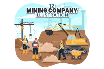 Bergbaufirma Illustrationspack
