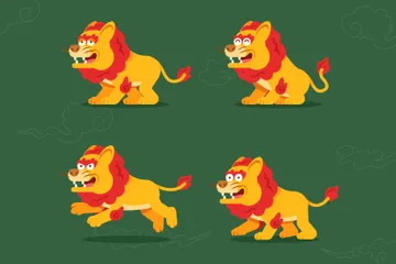 Lion, mythe de la bête Pack d'Illustrations