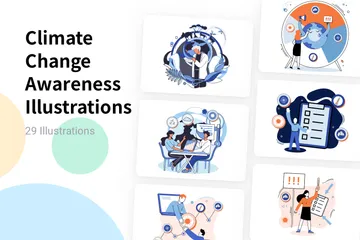 Bewusstsein für den Klimawandel Illustrationspack