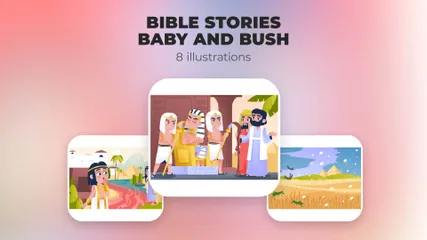 Bible Stories Baby And Bush Illustration Pack