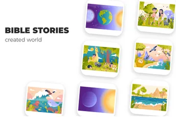 Bible Stories Created World Illustration Pack