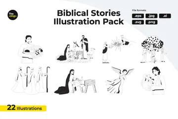 Biblical People And Religious Figures Illustration Pack