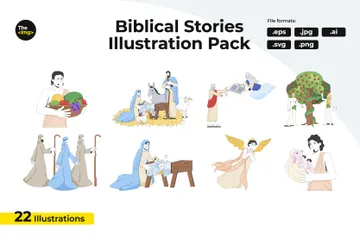 Biblical People And Religious Figures Illustration Pack