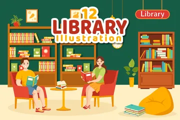 Bibliothek Illustrationspack