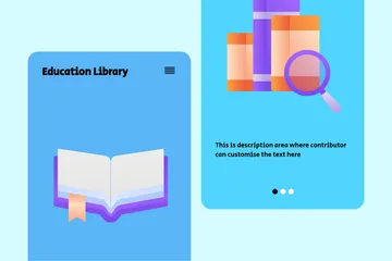 Bibliothèque éducative Pack d'Illustrations