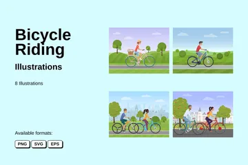 Bicycle Riding Illustration Pack