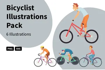 Bicyclist Illustration Pack