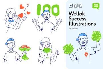 Succès Wellok Pack d'Illustrations