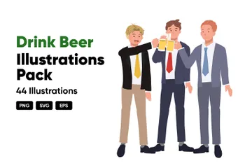 Bier trinken Illustrationspack