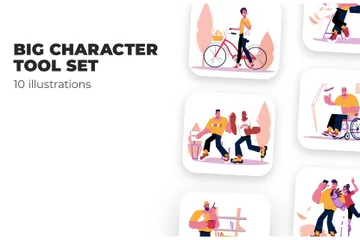 Big Character Tool Set Illustration Pack