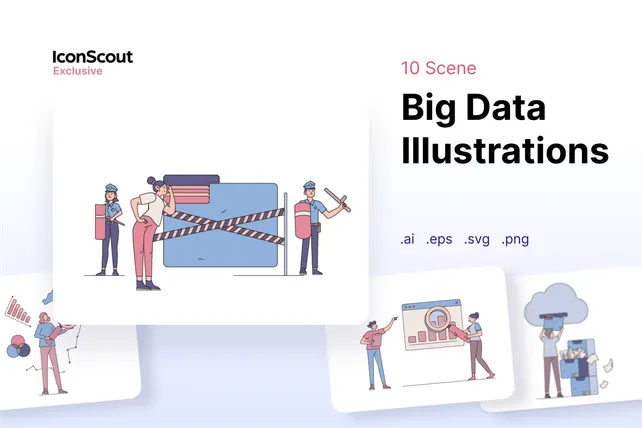 Premium Big Data Illustration pack from Business Illustrations