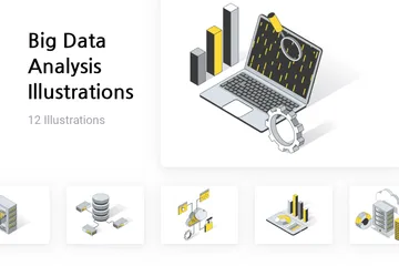 Big Data Analysis Illustration Pack
