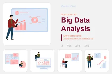 Big Data Analysis Illustration Pack